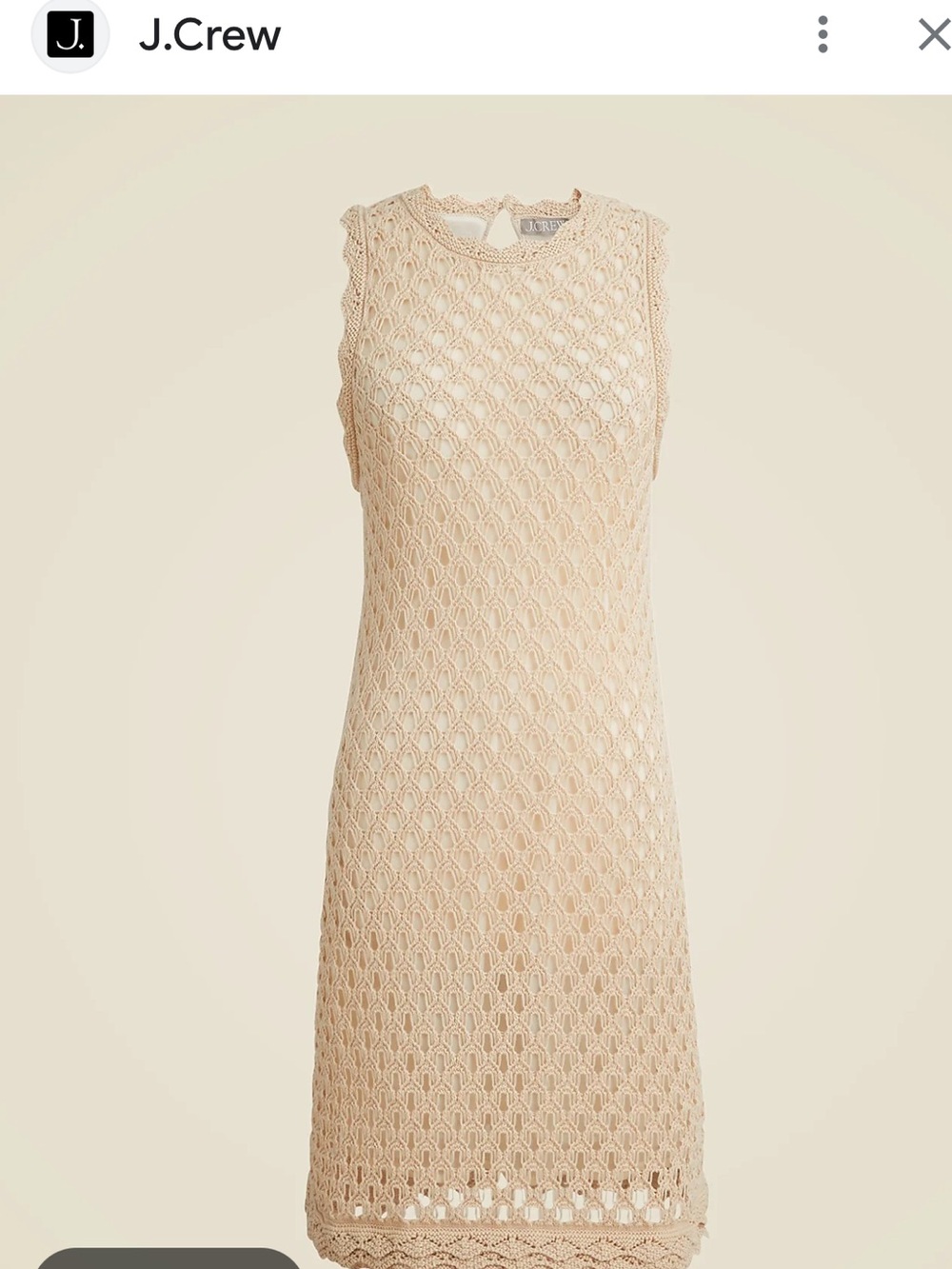 J. Crew Beige Pointelle Column Sweater Dress in Size XSmall.